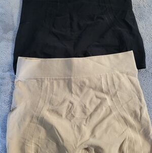 2 PR LADIES UNDER WHERE SHAPEWEAR SHORTS SIZE LARGE EUC BLACK BROWN 136631